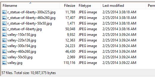 Images stored for different image sizes in WordPress Images stored for different image sizes in WordPress