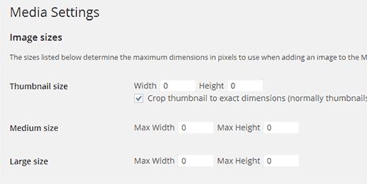 Setting the default image sizes to zero in WordPress Setting the default image sizes to zero in WordPress
