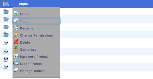 cPanel Copy Folder
