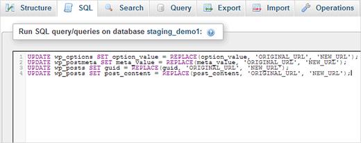 Running SQL query in phpMyAdmin Running SQL query in phpMyAdmin