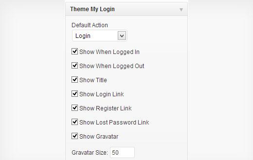 Theme my login widget Theme my login widget