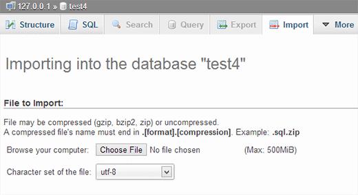 Importing your database through phpMyAdmin Importing your database through phpMyAdmin