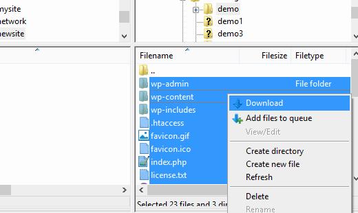 Download all your WordPress files and folders through FTP Download all your WordPress files and folders through FTP