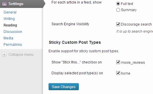 Enabling sticky posts for custom post types Enabling sticky posts for custom post types