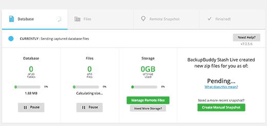Backup Progress for Stash Live Backup Progress for Stash Live