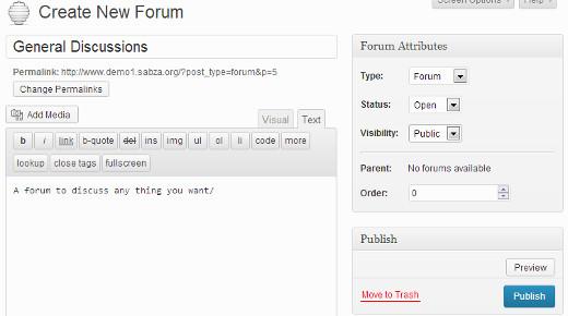 Creating a new forum in bbpress Creating a new forum in bbpress