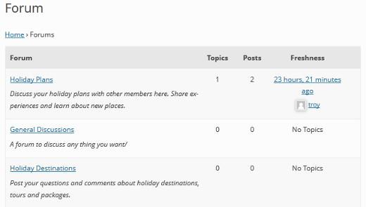 Forum Index page in bbpress displayed in Twenty Twelve WordPress theme Forum Index page in bbpress displayed in Twenty Twelve WordPress theme