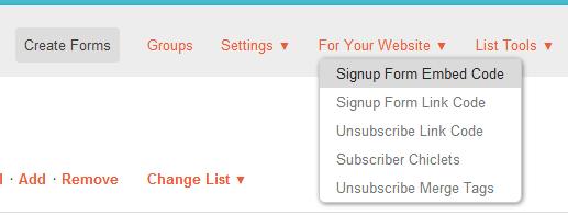 MailChimp Signup form Embed Code Link MailChimp Signup form Embed Code Link