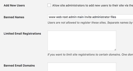 Registration options Registration options