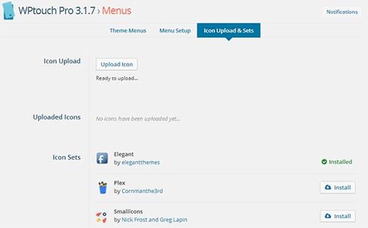 Choose and install an icon set or upload your own Choose and install an icon set or upload your own