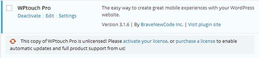License notification License notification