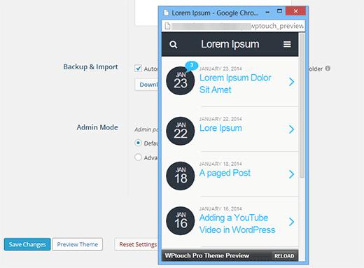 WP Touch Pro - Mobile theme preview WP Touch Pro - Mobile theme preview