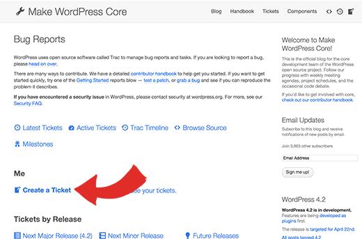 Creating a ticket in WordPress Trac