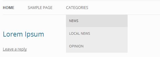 Creating a menu item without link Creating a menu item without link