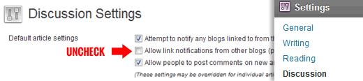 Disable Trackbacks in WordPress Disable Trackbacks in WordPress