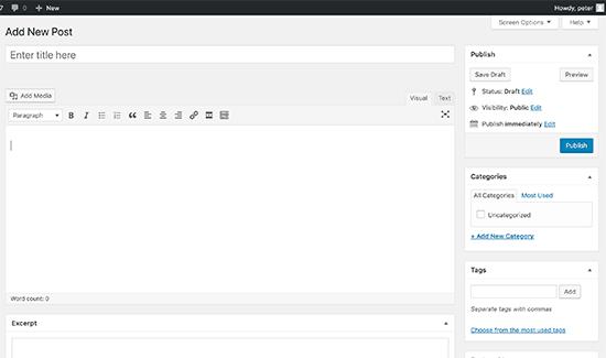 Old WordPress editor Old WordPress editor