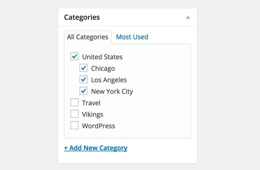 Child and parent categories in WordPress Child and parent categories in WordPress