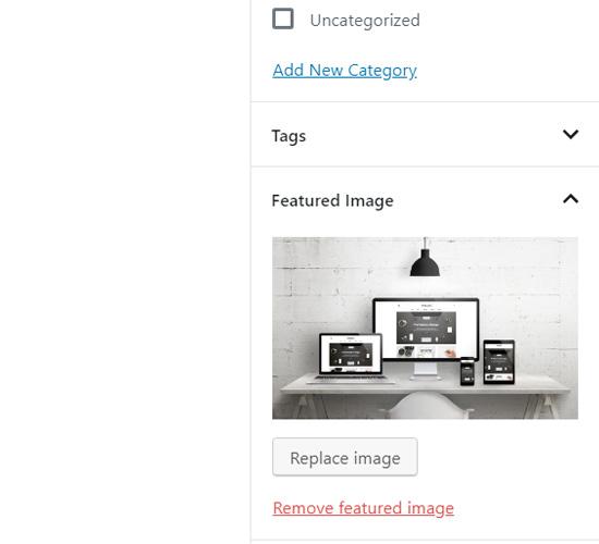 Featured image in WordPress Featured image in WordPress