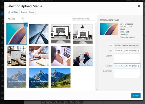 Upload cover image in WordPress block editor Upload cover image in WordPress block editor
