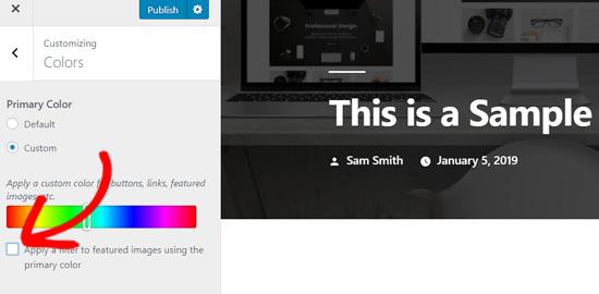 Disable color filter on featured images in Twenty Nineteen theme Disable color filter on featured images in Twenty Nineteen theme
