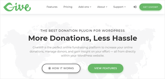 GiveWP 插件的网站