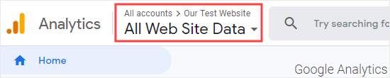 检查您是否在 Google Analytics 中选择了正确的网站 检查您是否在 Google Analytics 中选择了正确的网站