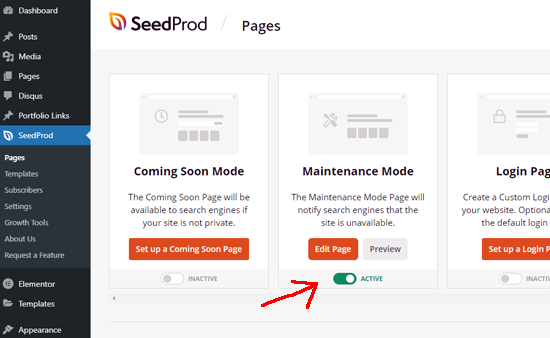 在 SeedPro 中启用维护模式