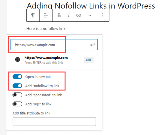 All-in-One SEO 添加的 nofollow 属性选项