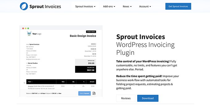 Sprout Invoices - WordPress 发票插件