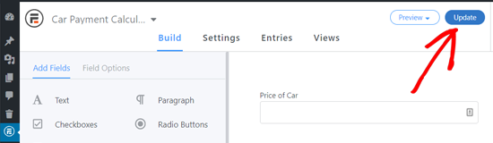 在 WordPress 中更新您的汽车付款计算器表格