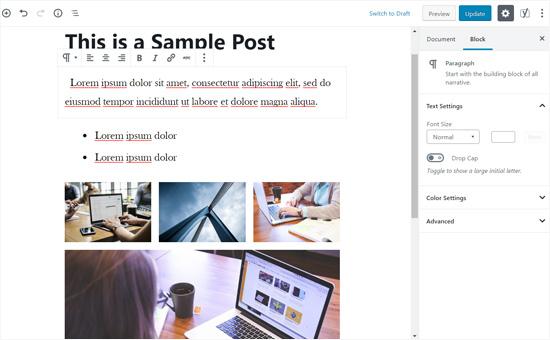 Gutenberg Post Edit Screen Gutenberg Post Edit Screen
