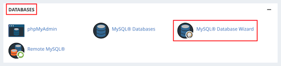 选择 MySQL 数据库向导
