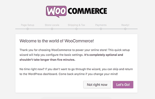WooCommerce 设置向导 WooCommerce 设置向导