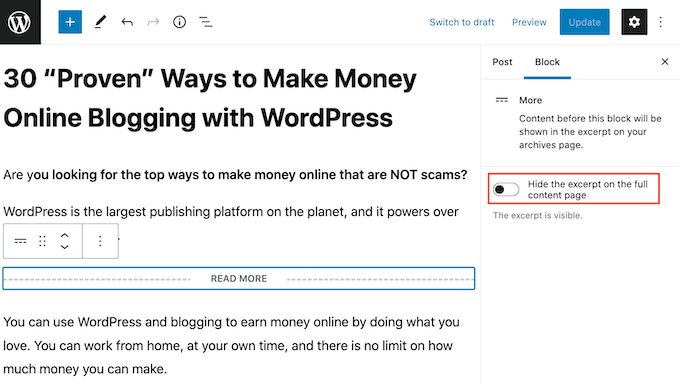自定义WordPress更多块