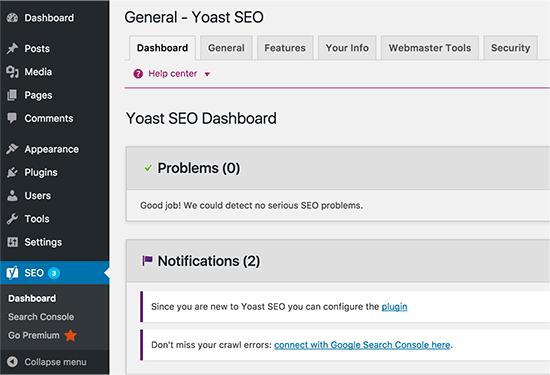 在WordPress中安装了Yoast SEO 在WordPress中安装了Yoast SEO