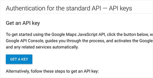 Get API Key button