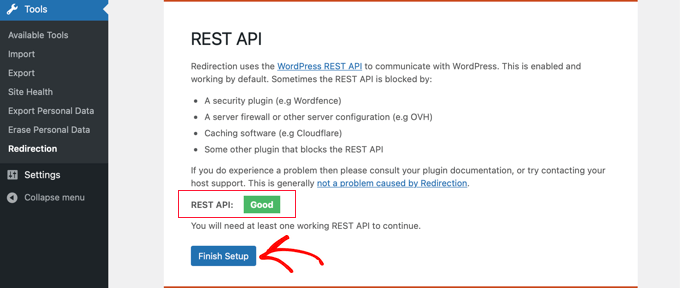 重定向中的 Rest API 测试