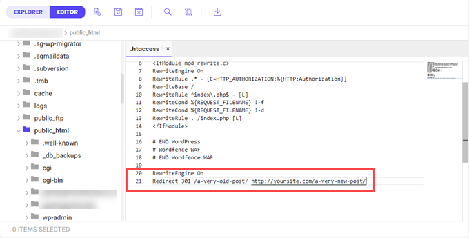 使用 SiteGround 的文件管理器编辑你的 htaccess