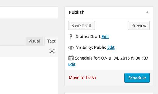 Scheduling a post in WordPress Scheduling a post in WordPress