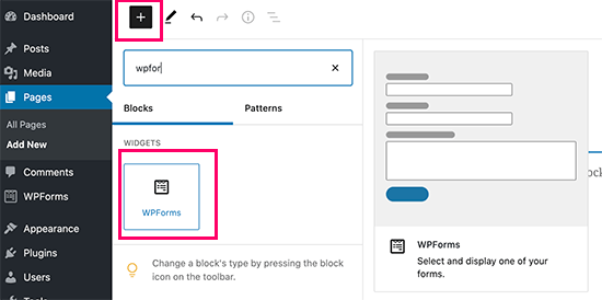 WPForms 块 WPForms 块