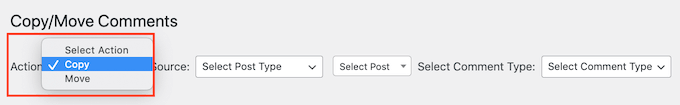 选择是否在WordPress帖子之间复制或移动评论