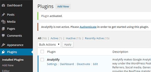 Authenticate Analytify with your Google Analytics account Authenticate Analytify with your Google Analytics account