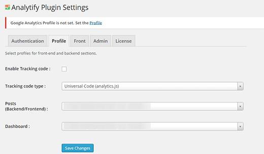 Select a Google Analytics profile to use with Analytify Select a Google Analytics profile to use with Analytify
