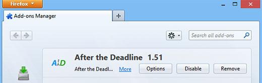 After The Deadline settings in Firefox After The Deadline settings in Firefox