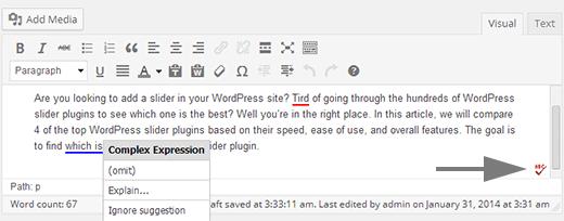 Spellcheck icon added by After the deadline browser extension Spellcheck icon added by After the deadline browser extension
