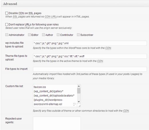 Advance CDN settings in W3 Total Cache Advance CDN settings in W3 Total Cache