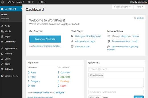 WordPress Admin UI with MP6 plugin WordPress Admin UI with MP6 plugin