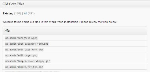 如何删除旧的WordPress核心文件