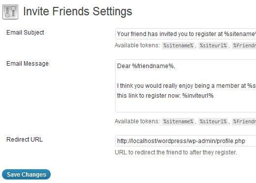 Invite Friends Settings Invite Friends Settings