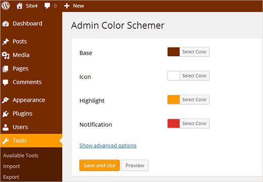 Admin Color Schemer plugin